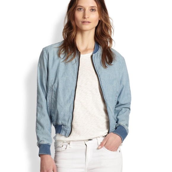 rag & bone Jackets & Blazers - rag & bone denim bomber jacket